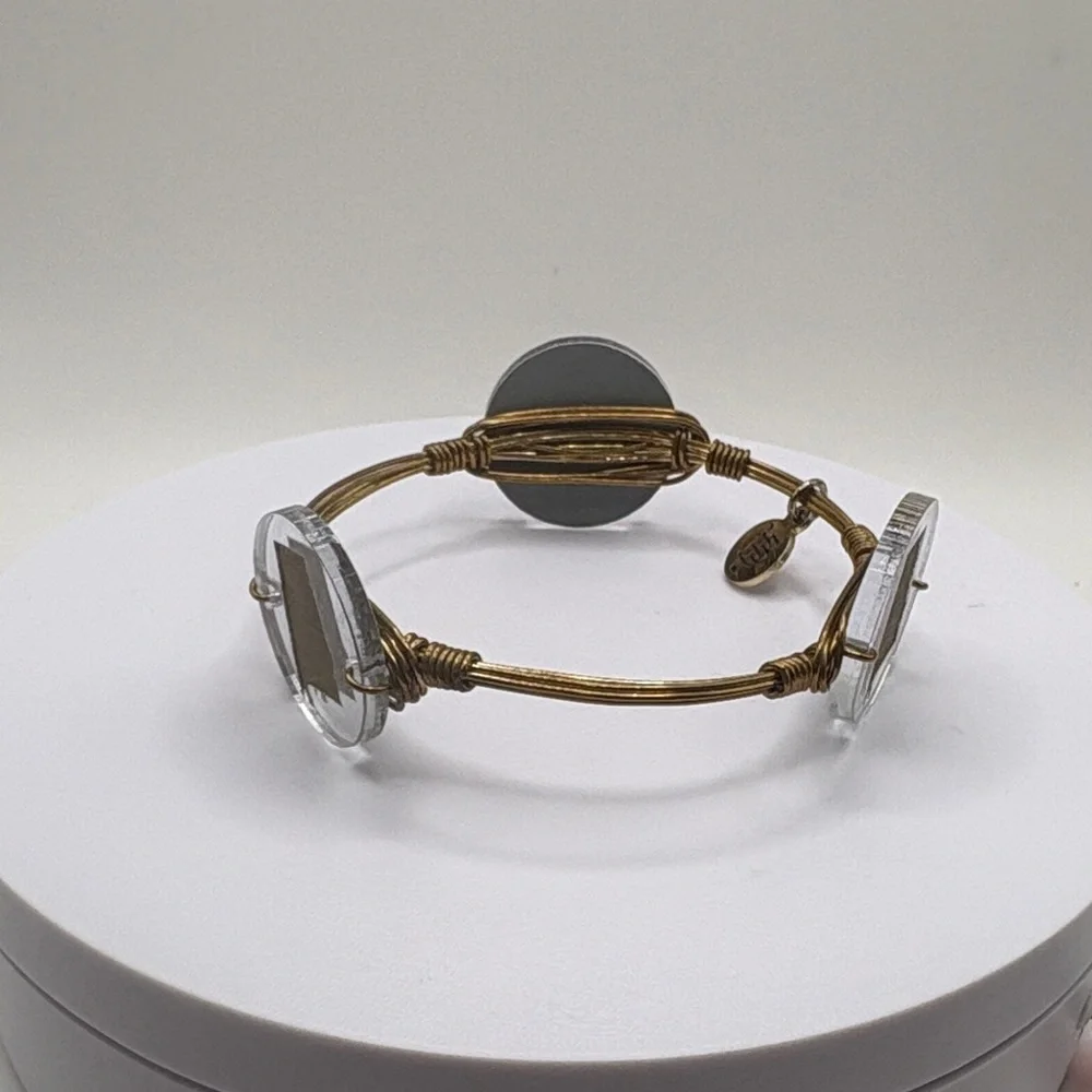 Bourbon and Boweties Alabama State Wire Wrapped Bangle Bracelet Handmade